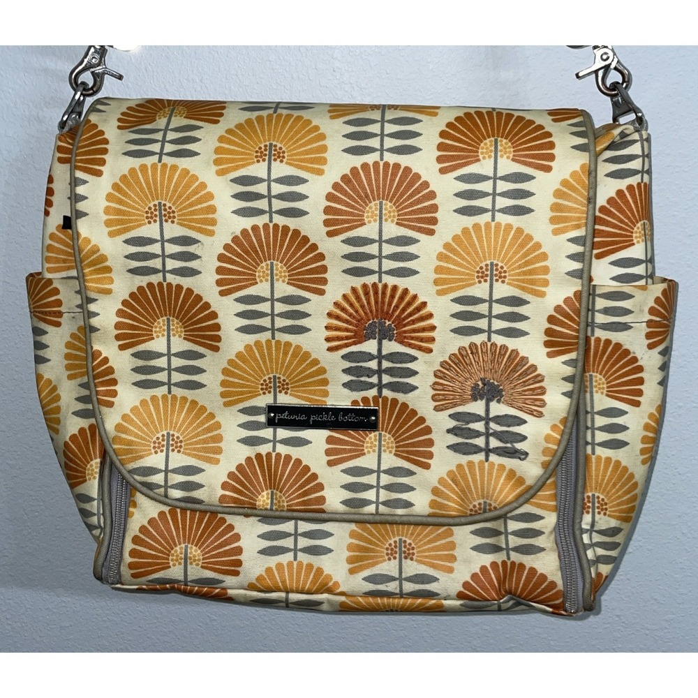 Petunia Pickle DAYDREAMING IN DAX Boxy‎ Backpack Diaper Bag Orange White Used